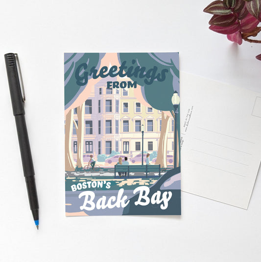 "Greetings from Boston's Back Bay" Postcard