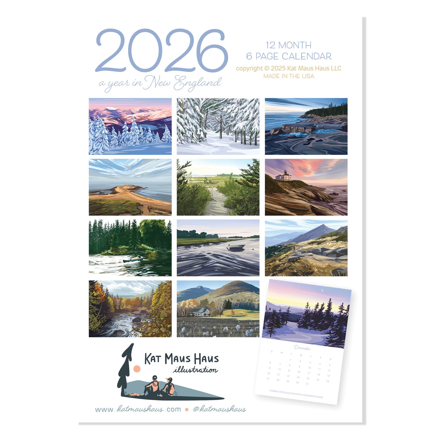 PREORDER: 2026 Desk Calendar, "A Year in New England"