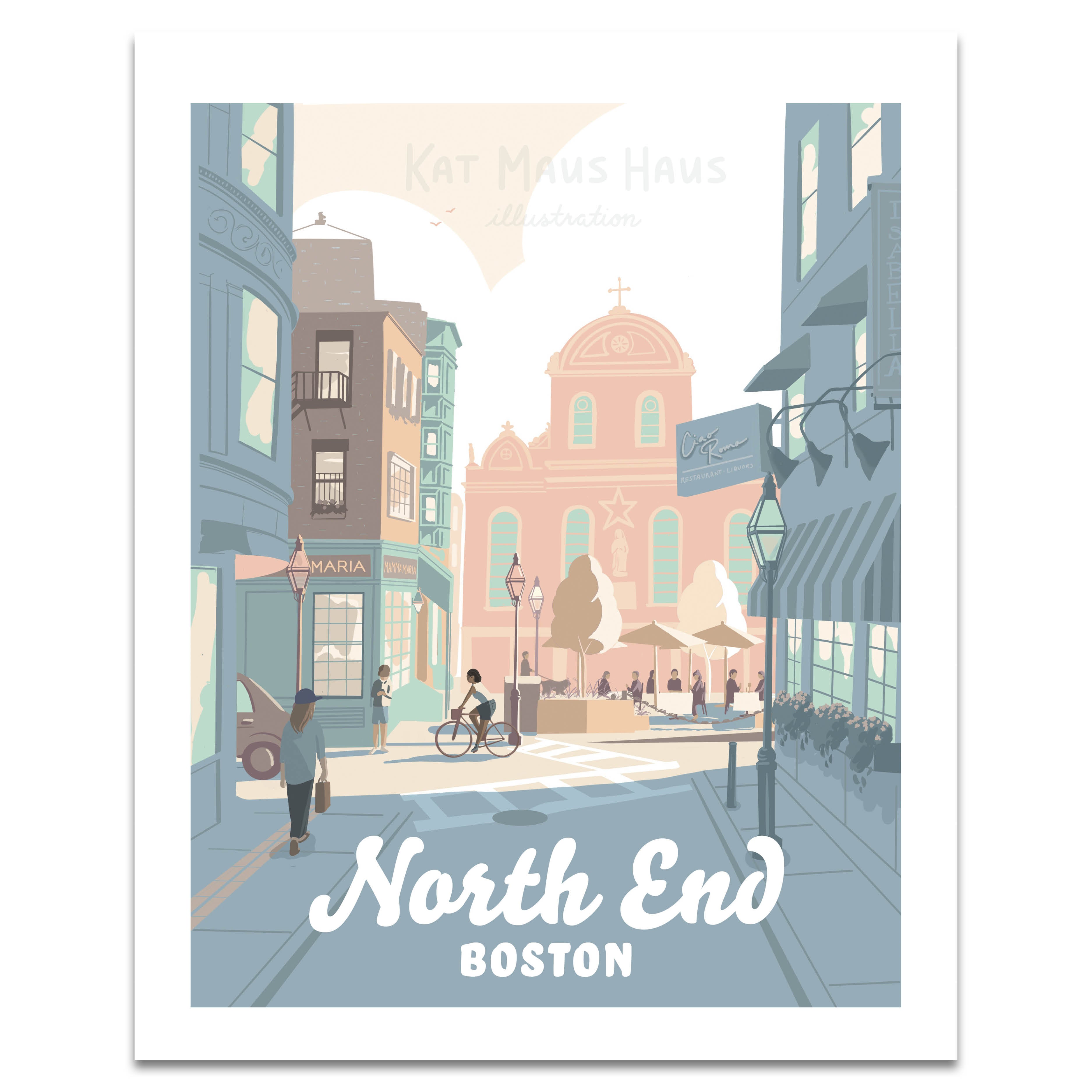 Beacon Hill, Boston Print – Kat Maus Haus Illustration