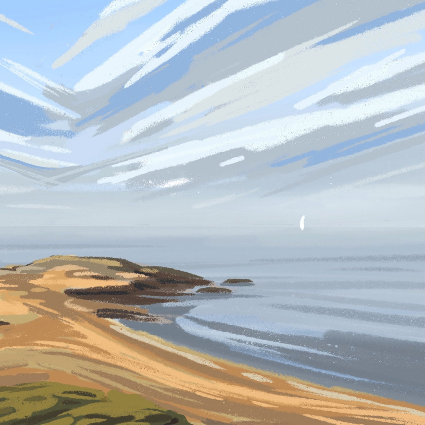 West Wharf Beach, Connecticut Print