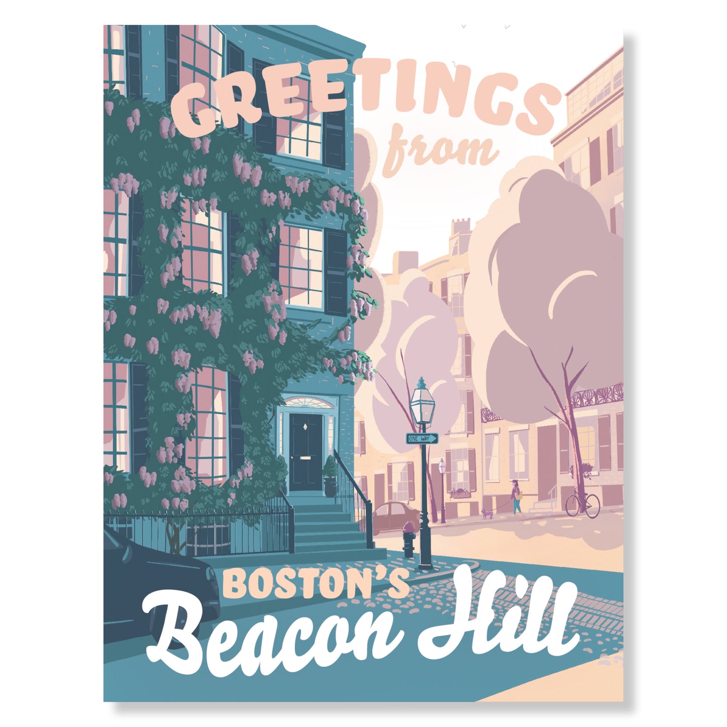 Beacon Hill, Boston Greeting Card