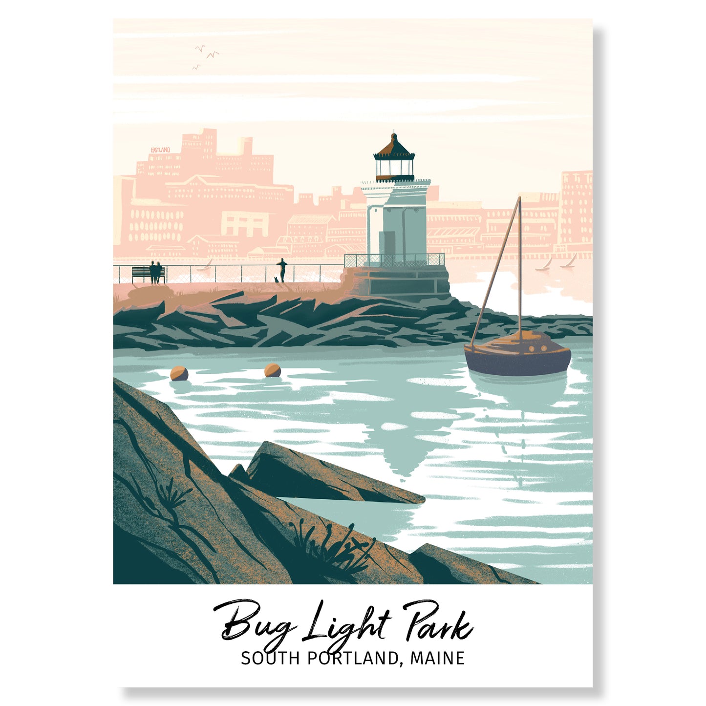 Bug Light Park, South Portland, ME Postcard