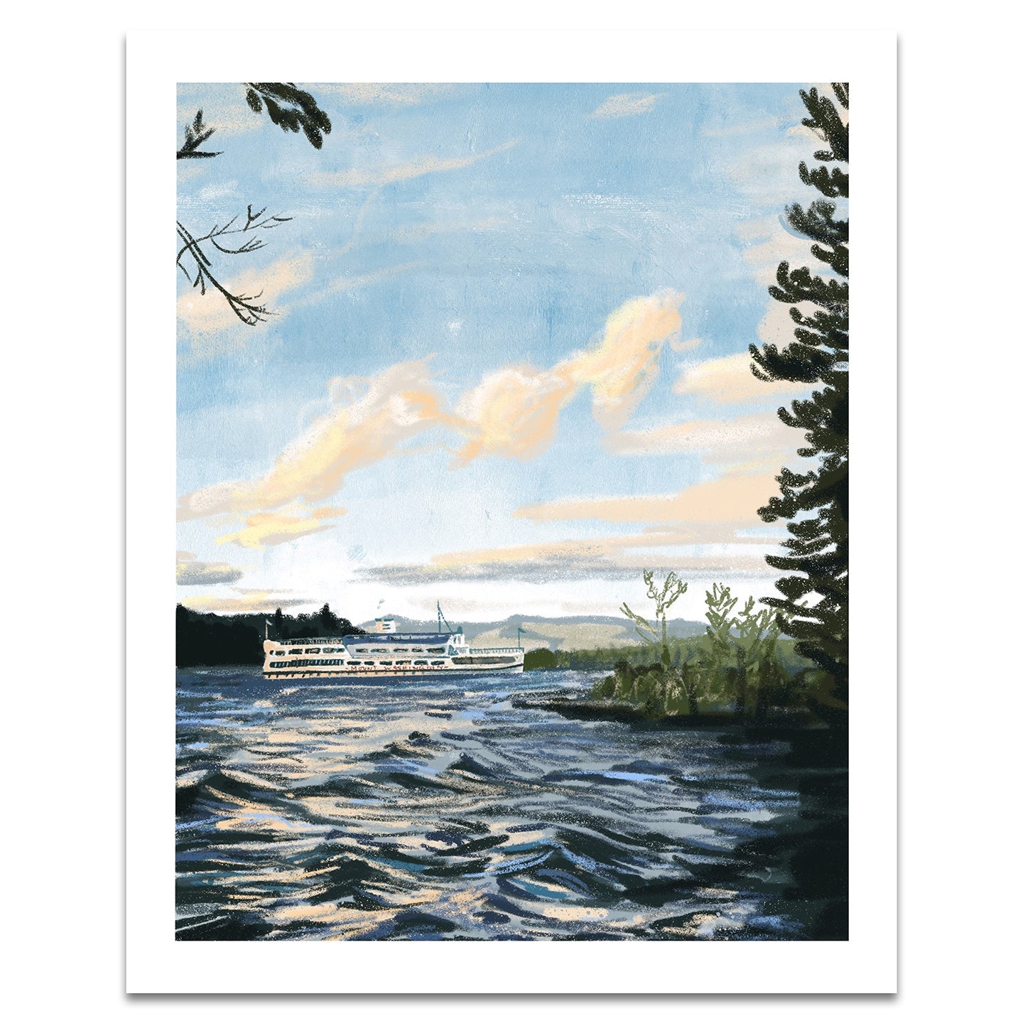 Lake Winnipesaukee, New Hampshire, Lake Essentials, Latitude and Longitude  (16x24 Giclee Gallery Art Print, Vivid Textured Wall Decor) 