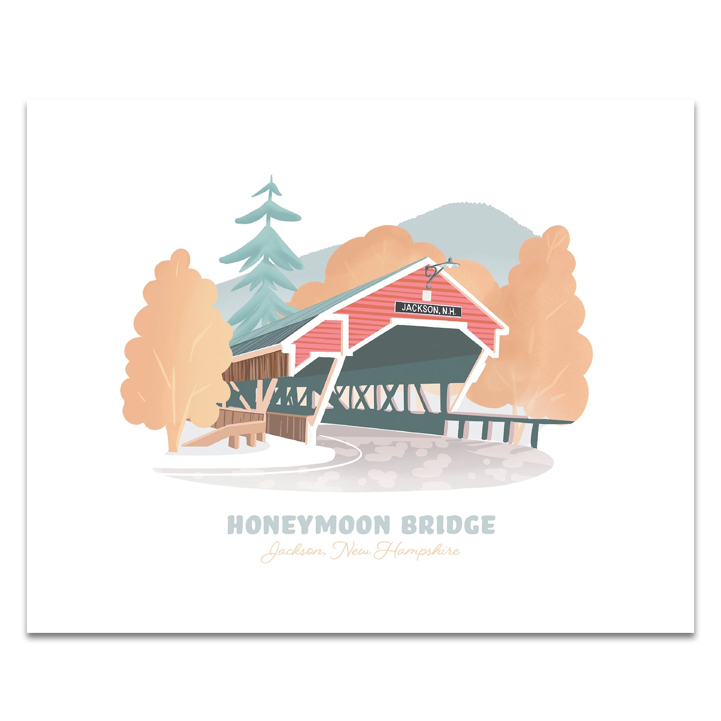 Honeymoon Bridge, Jackson, NH Print