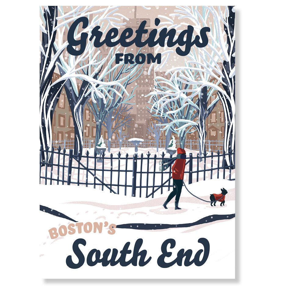 South End, Boston Winter Postcard
