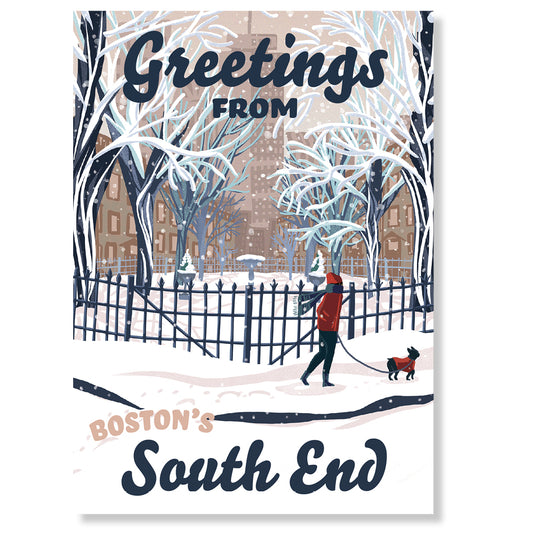 South End, Boston Winter Postcard