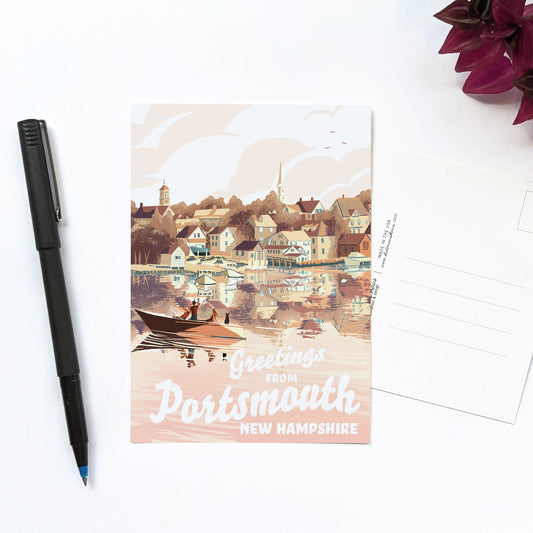 "Greetings from Portsmouth, NH" Postcard