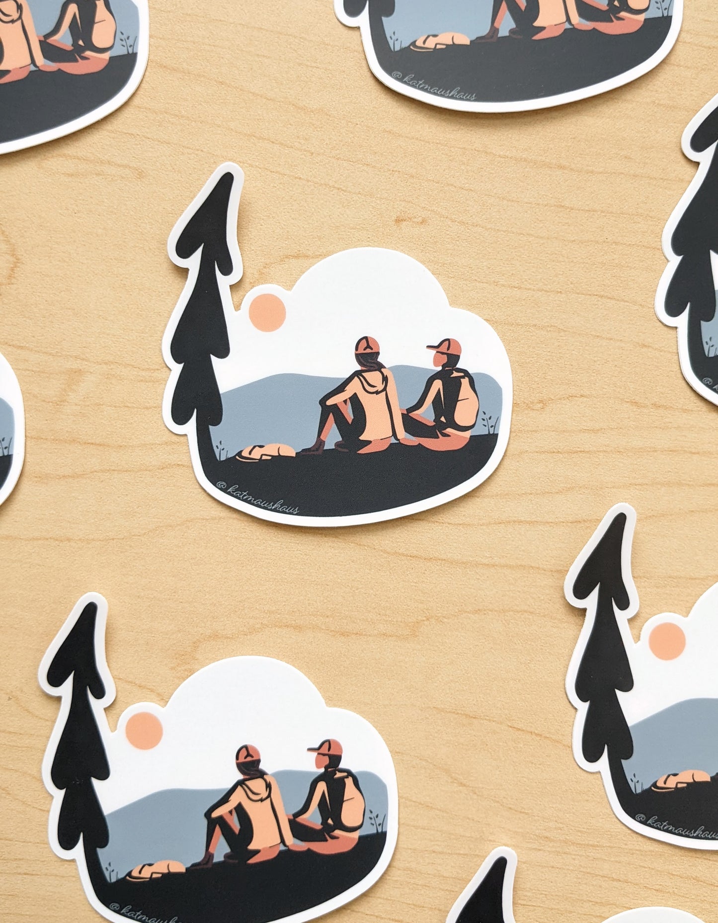 Resting Hikers Sticker