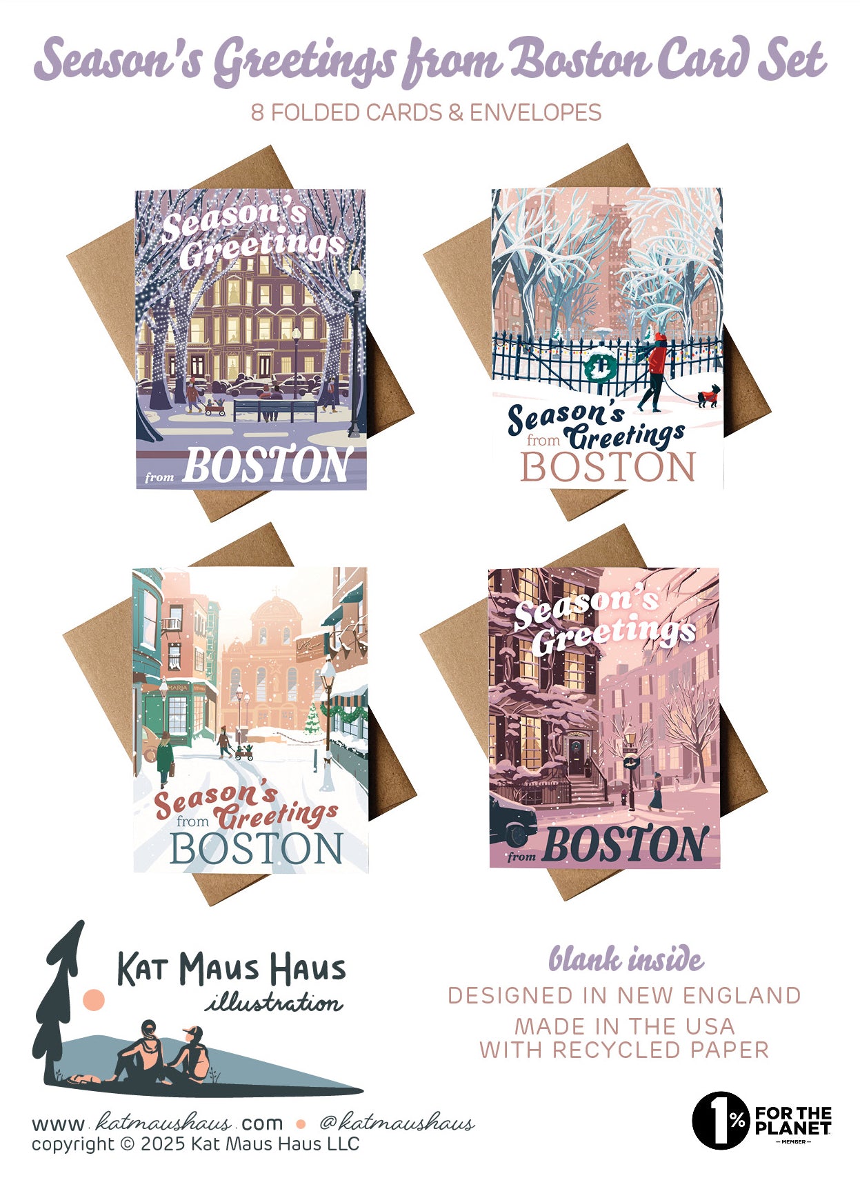 Season's Greetings from Boston Card Set (4 designs)