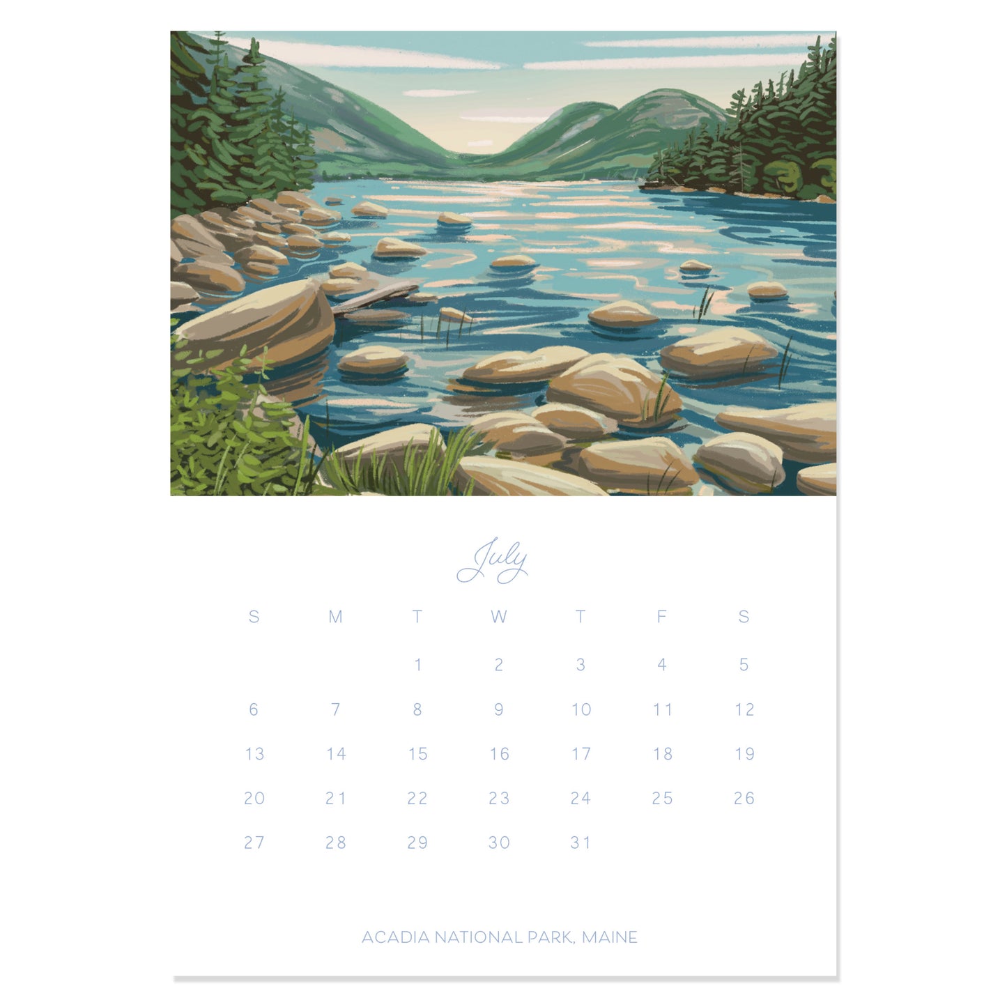 2025 Desk Calendar, "A Year in New England"