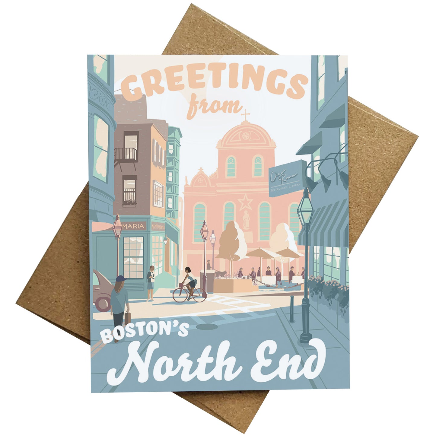 North End, Boston Greeting Card