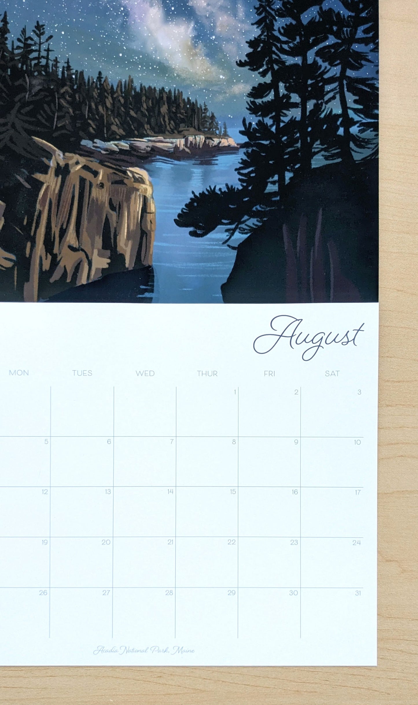 Wall Calendar August Page