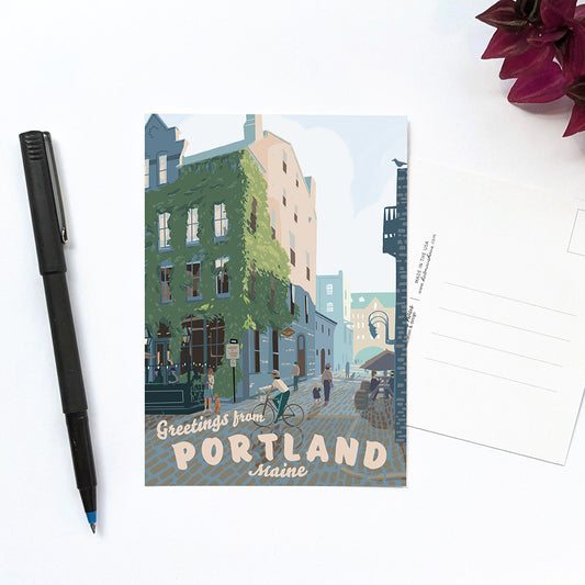 Portland, Maine (Wharf St) Postcard