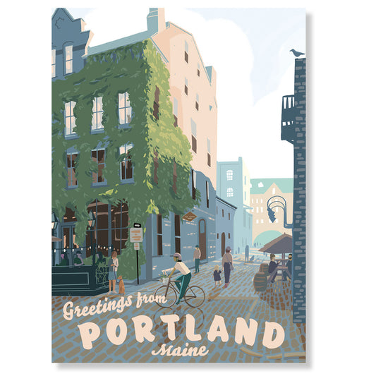 Portland, Maine (Wharf St) Postcard