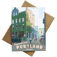 Portland, Maine (Wharf St) Greeting Card