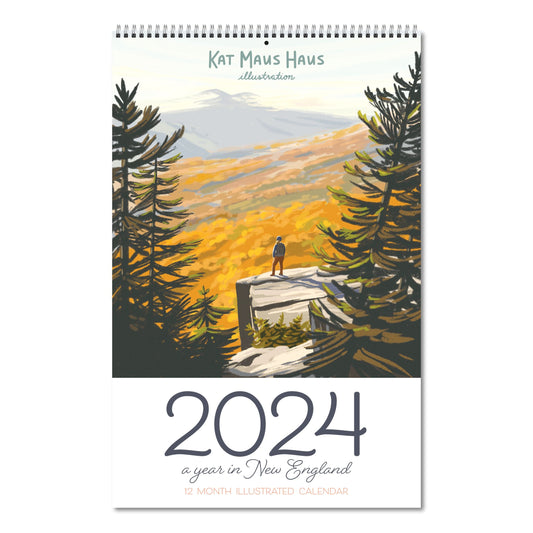 2024 Wall Calendar, "A Year in New England"