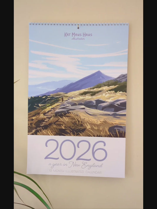 2026 Wall Calendar, "A Year in New England"