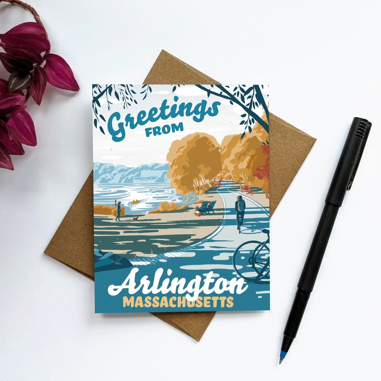 "Greetings from Arlington, Massachusetts" Greeting Card