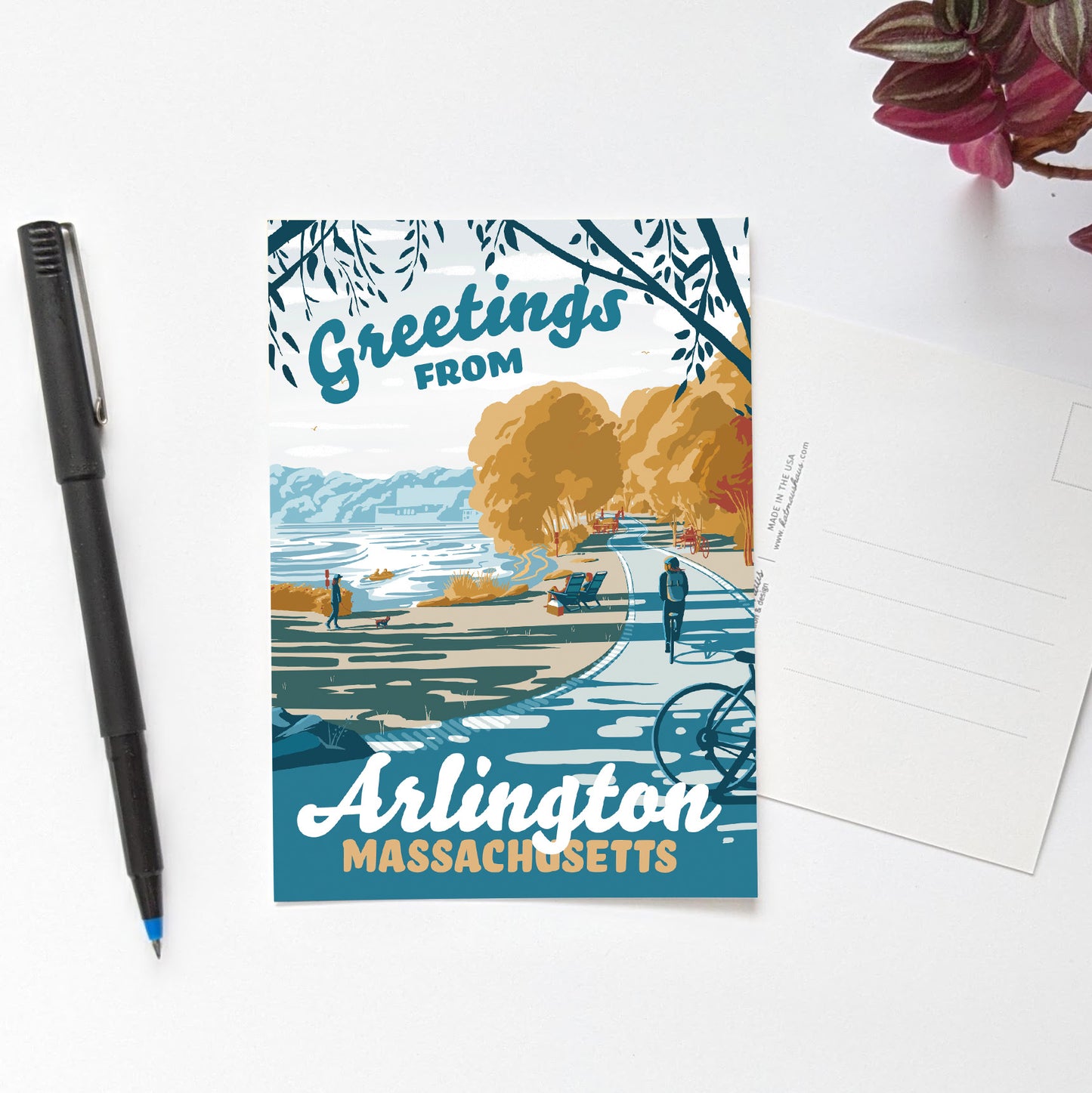 "Greetings from Arlington, Massachusetts" Postcard