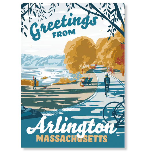 "Greetings from Arlington, Massachusetts" Postcard