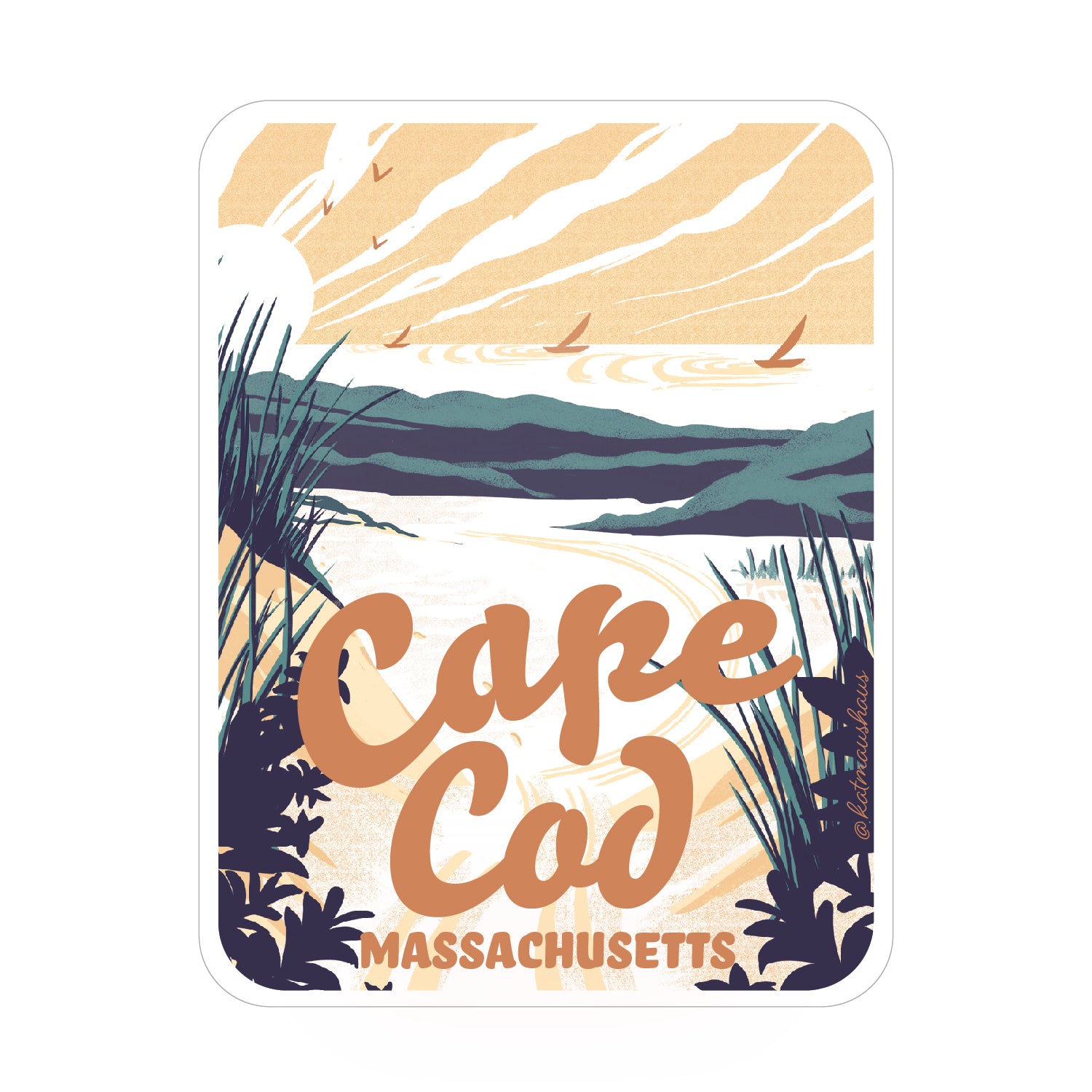 Cape Cod Sticker Map Cape Cod Sticker – Kat Maus Haus Illustration