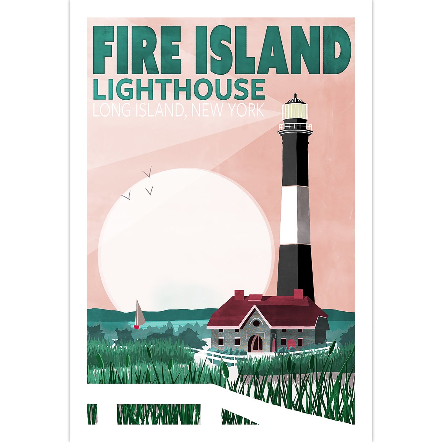 Fire Island Art Print 12x18  - Kat Maus Haus