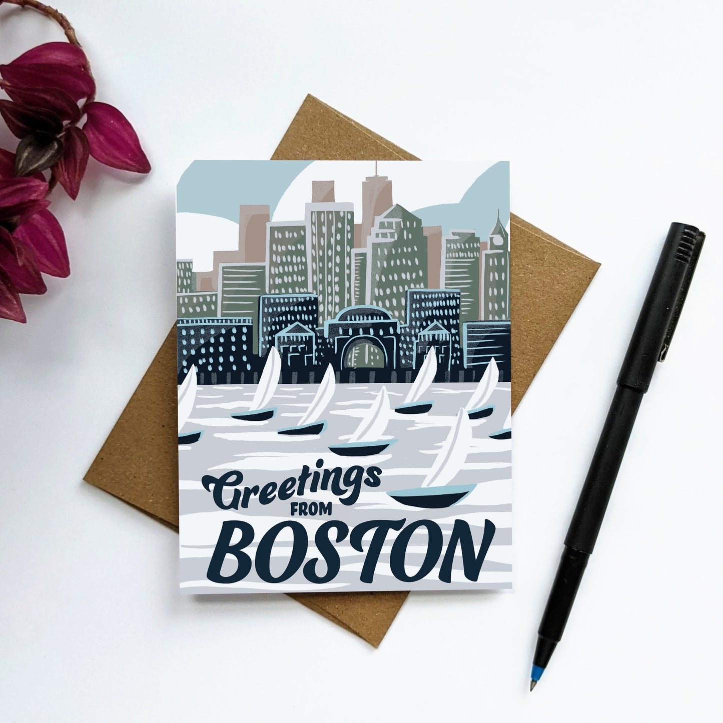 "Greetings from Boston" Greeting Card