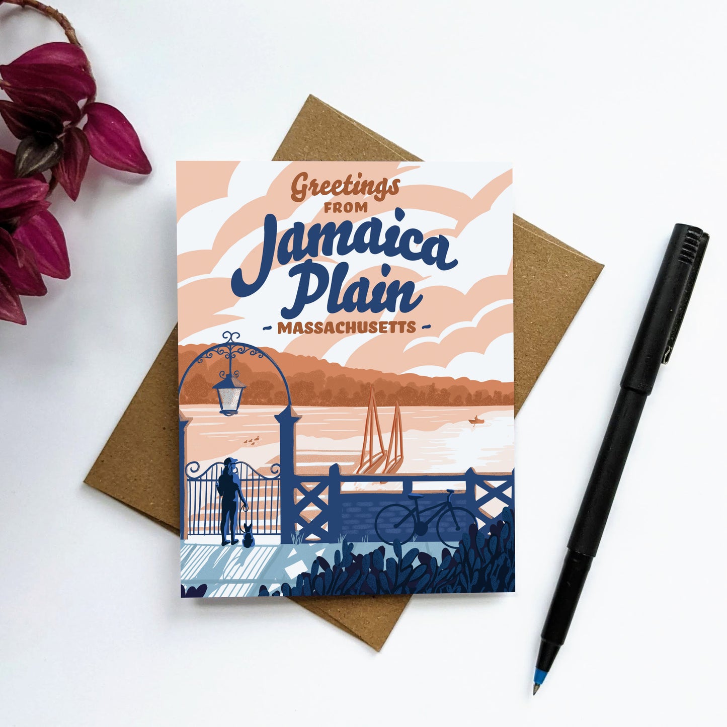 "Greetings from Jamaica Plain, MA" Greeting Card