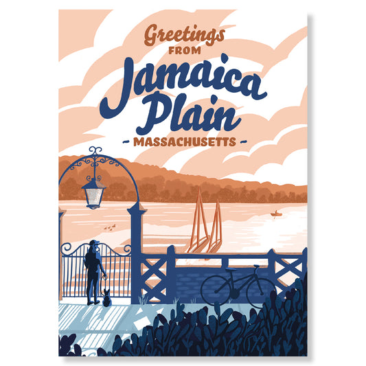 "Greetings from Jamaica Plain, MA" Postcard