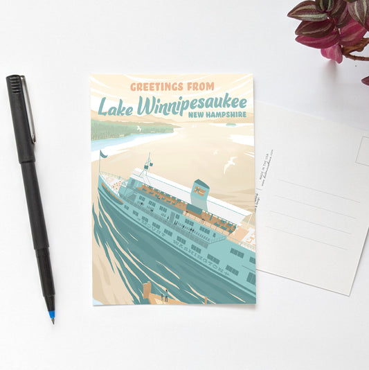 "Greetings from Lake Winnipesaukee" Postcard