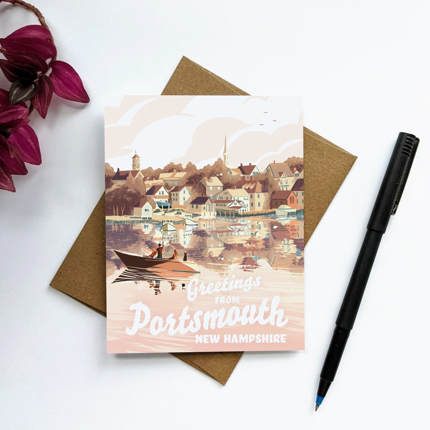 "Greetings from Portsmouth, NH" Greeting Card