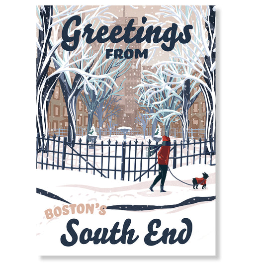 "Greetings from Boston's South End" Postcard
