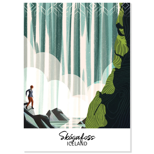 Iceland's Skógafoss Waterfall Postcard