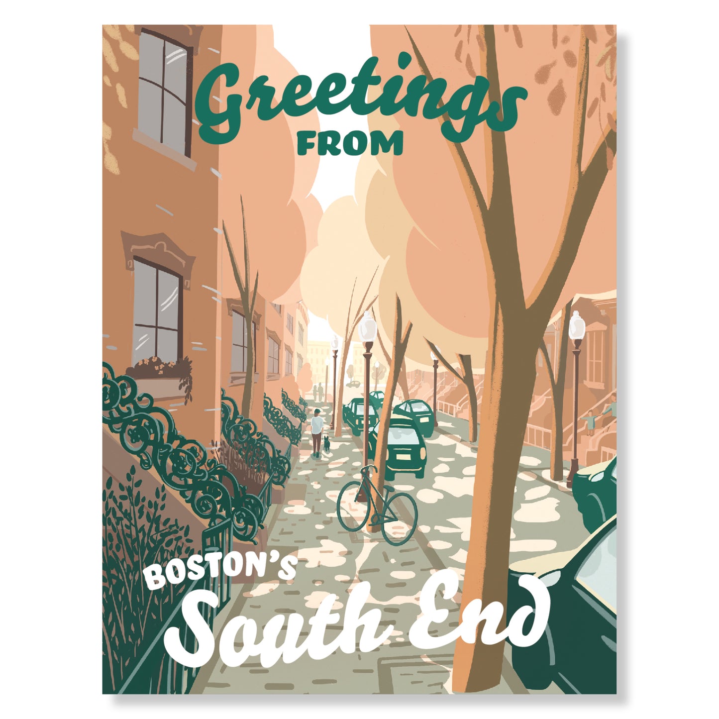 "Greetings from Boston's South End" Greeting Card