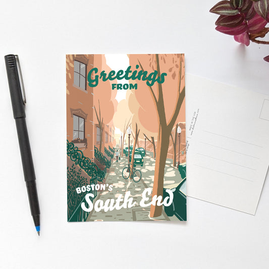 "Greetings from Boston's South End" Postcard (Summer Edition)
