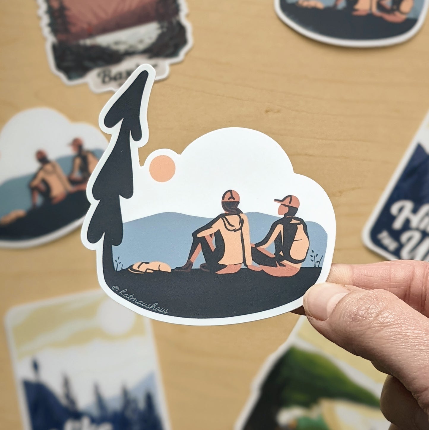 Resting Hikers Sticker